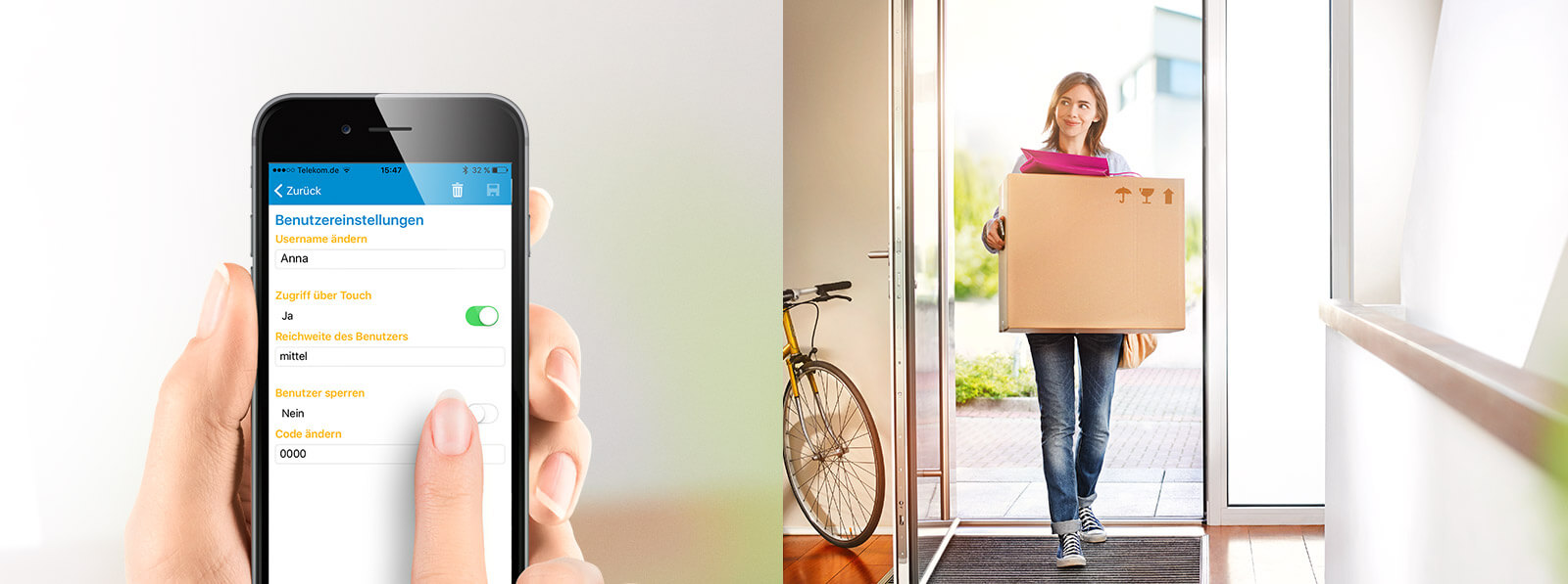 Komfortsysteme Apps Keyless App Head