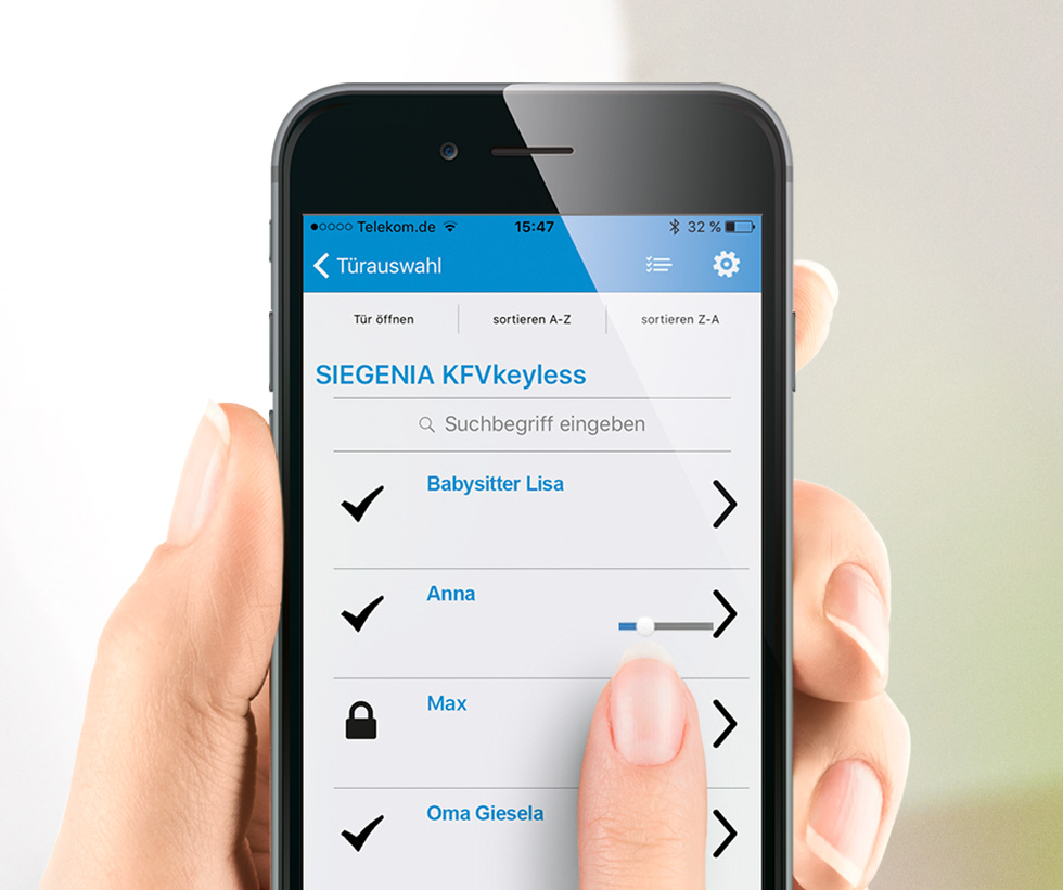 Komfort Keyless Benutzerdetails